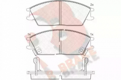 R BRAKE rb0887 -  Комплект тормозных колодок, дисковый тормоз